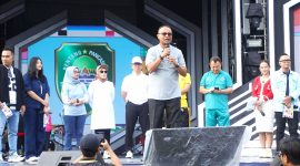 Gebyar Senam Bersama Buka Festival ANTV Rame Pj.Buapti Subang Berharap, Potensi serta Branding Kabupaten Subang Akan Semakin Dikenal Luas. Foto. Diskominfo Kab.Subang