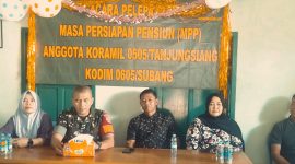Danramil 0505/Tj.Siang Kapten Inf Wahyudin menyampaikan sambutan hangat dan apresiasi atas dedikasi dan loyalitas anggota yang akan purna tugas.