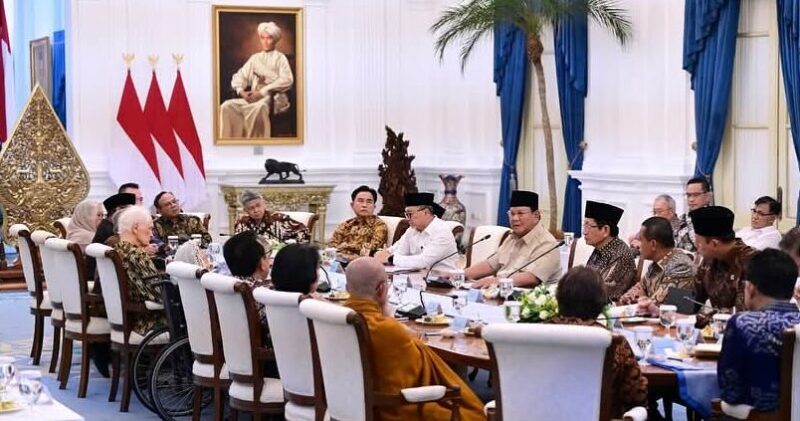 Presiden Prabowo Subianto menerima tokoh Gerakan Nurani Bangsa di Istana Merdeka, Jakarta
