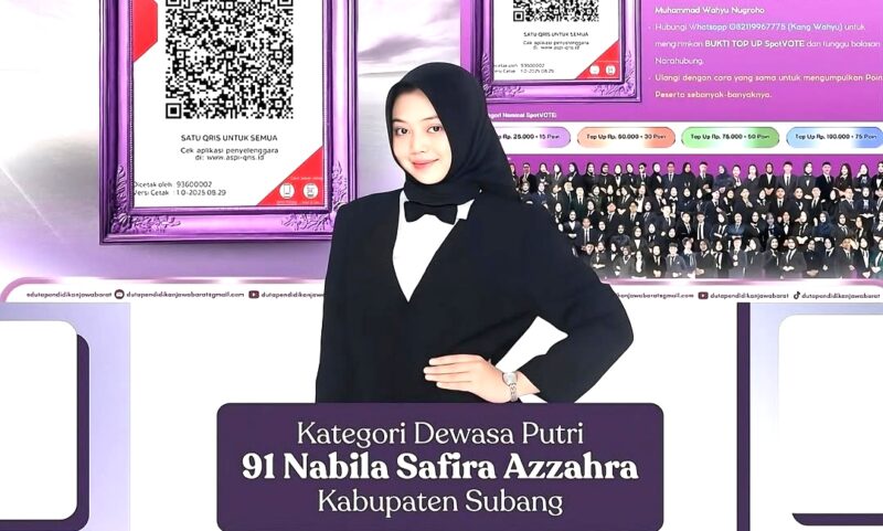 Nabila Safira Azzahra, seorang putri Subang, siap mengikuti audisi Duta Pendidikan Jawa Barat tahap 2.