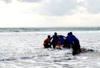 Kejadian laka laut terjadi di kawasan Pantai Barat Pangandaran, tepatnya di sekitar Pos 3.