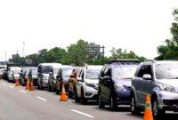 Contraflow sejak Sabtu (21/3) di Tol Jakarta-Cikampek (Japek) dari KM 55 hingga KM 70 arah Cikampek mulai pukul 12.24 WIB.