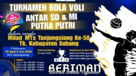 Sambut Milad ke-58, MTs Tanjungsiang Adakan Kompetisi Voli Tingkat SD/MI Se-kabupaten Subang. 