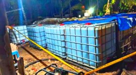 Barang bukti BBM diduga berasal dari praktik pengecoran di sejumlah SPBU.