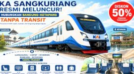 KAI resmi meluncurkan Kereta Api (KA) Sangkuriang, yang melayani rute langsung dari Stasiun Bandung menuju Stasiun Ketapang tanpa transit.