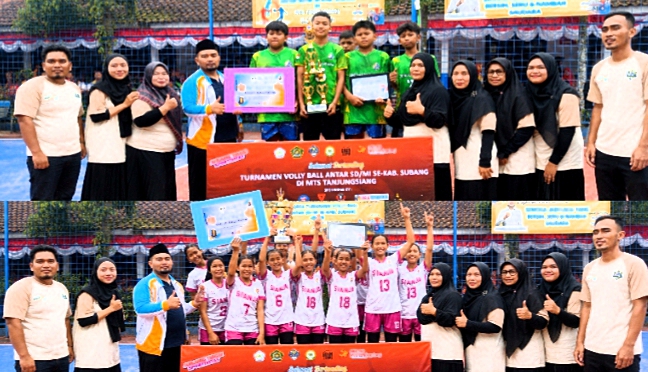 Grand final Turnamen Bola Voli tingkat SD/MI se-Kabupaten Subang berlangsung meriah dan penuh semangat pada Minggu (3/5/2026).