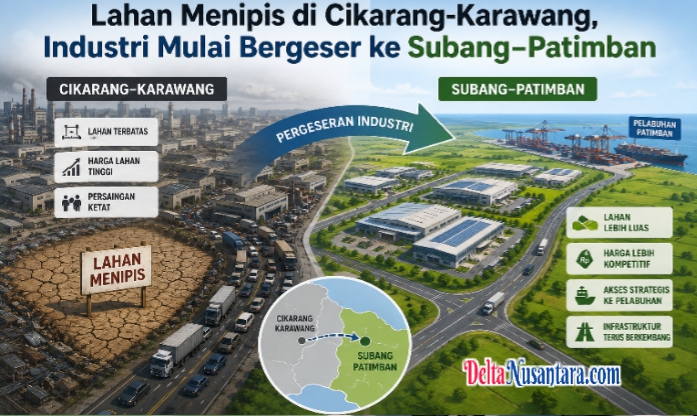 Keterbatasan lahan di kawasan industri Cikarang dan Karawang mulai mendorong perusahaan mencari lokasi baru. Arah ekspansi kini bergeser ke wilayah Subang dan Patimban, Jawa Barat.