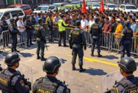 Sebanyak 619 personel gabungan dikerahkan untuk mengamankan dua aksi unjuk rasa yang akan berlangsung di sejumlah titik di wilayah Jakarta Pusat. 
Poto. Ilustrasi. 