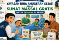 Memperingati Milad ke-1, Yayasan Bina Anugerah Sejati yang menaungi Panti ODGJ Syifaul Qolby menggelar kegiatan sosial berupa sunat massal gratis bagi 60 anak.